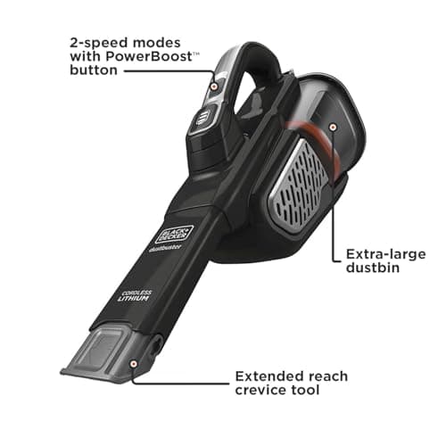 BLACK+DECKER dustbuster AdvancedClean+ Cordless Handheld Vacuum, Powerful 20V Home and Car Vacuum (HHVK515J00FF)