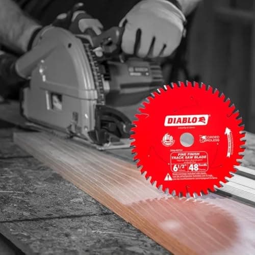 Diablo Track Circular Saw Blade for Fine Finish and Plywood - Ideal for Finish Carpenters, Installers and Remodelers - 6-1/2" Diameter, 48-Teeth, 8,800 Max RPM - D0648TSF