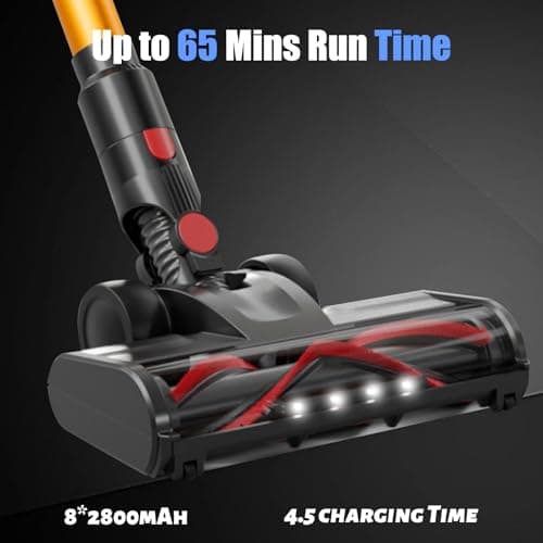 Cordless Vacuum Cleaner, 550W 55KPA 60 Mins Runtime Self-Standing Vacuum Cleaners, Stick Vacuum with Charging Dock Station Removable Battery, Handheld Vacuum for Pet Hair/Carpet/Floor