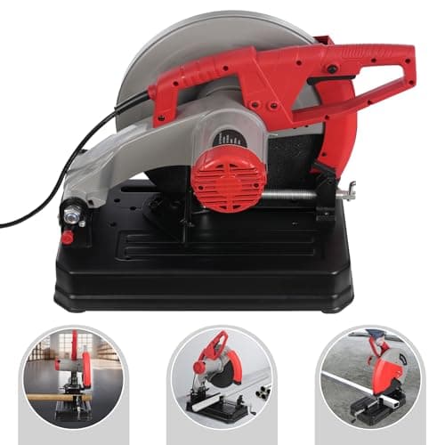 Metal Cutting Saw 2800W Chop Saw Steel Cutting Tools 0-45° Adjustable 3800rpm Electric Abrasive Chop Saw 110v Cut Off Machine for cutting solid wood, steel, PVC plastic pipe, aluminum