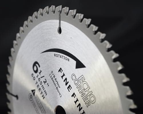 6-1/2 Inch Fine Finish Wood Cutting Circular Saw Blade, Fine Cut Crosscut Framing Plywood MDF Plastic Veneer Lumber Laminate, 5/8 Inch Arbor (60-Tooth)