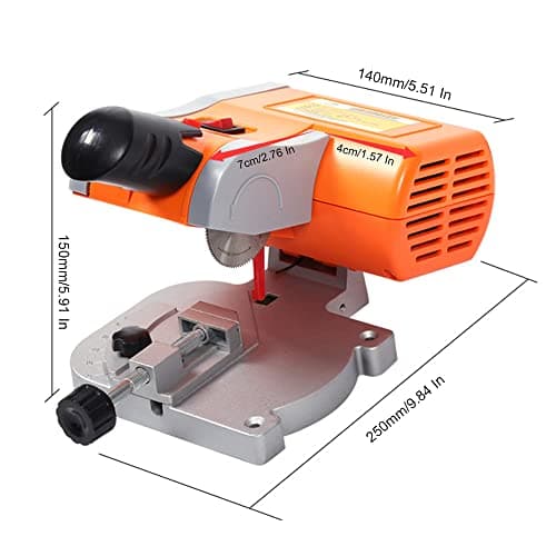 45° Miter Mini Benchtop Cut-Off Saw,Hobby Crafts Mini Cuts Wood Metal W/Clamping Tool,Adjustable Cutting Angle & 7800r/Min For Metal Wood Plastic.