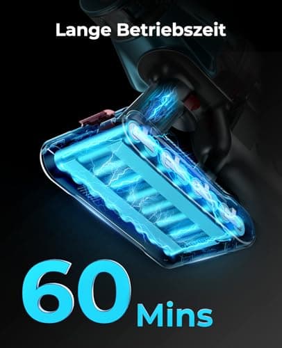 Cordless Vacuum Cleaner 550W/45Kpa, Stick Vacuum Cleaners 60 Mins Max Runtime with Charging Dock, Self-Standing Handheld Vacuum with Touch Display, 6-in-1 Vacuum Cleaner for Carpet/Hard Floor/Pet Hair