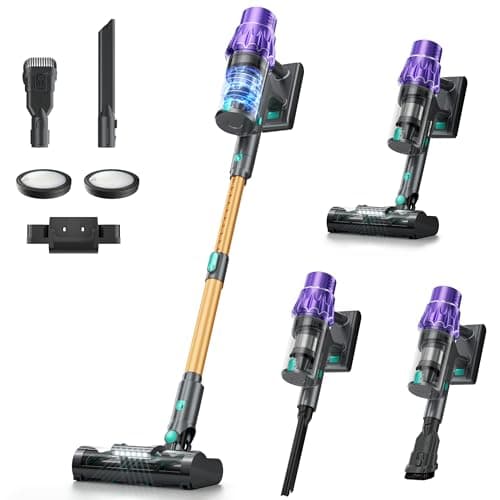 Cordless Vacuum Cleaner, 50KPA/70Mins Vacuum Cleaners for Home with Auto Dust Detection/LED Touch Display,Rechargeable Stick Vacuum,Self-Standing Vacuum,Handheld Vacuum for Carpet,Hard Floors,Pet Hair