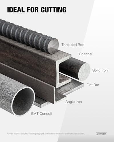CRALY 10 Inch 50 Teeth Steel and Ferrous Metal Cutting Circular Saw Blade, 5/8 Inch Arbor, Thin Kerf, Professional Carbide Tipped Blade for Angle Iron, Threaded Rod, EMT Conduit(C1050MC)