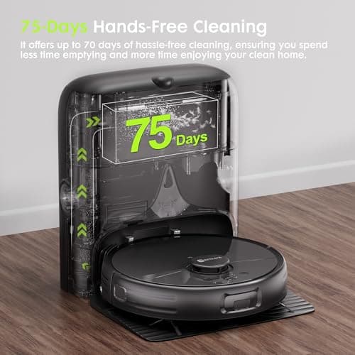 Robot Vacuum and Mop, V5 Self-Emptying 8500Pa Suction, Pet Hair Tangle Cutter™, 75-Day Capacity, Cat Laser, All-in-One Station, Robotic Vacuum Cleaner for Pet Hair, Hard Floors, Tile, Carpet