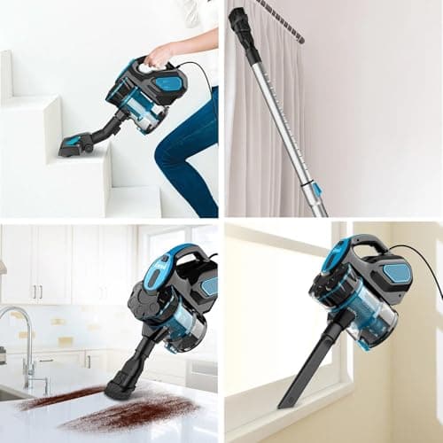 Powerful 18Kpa Suction Stick Vacuum Cleaner Blue