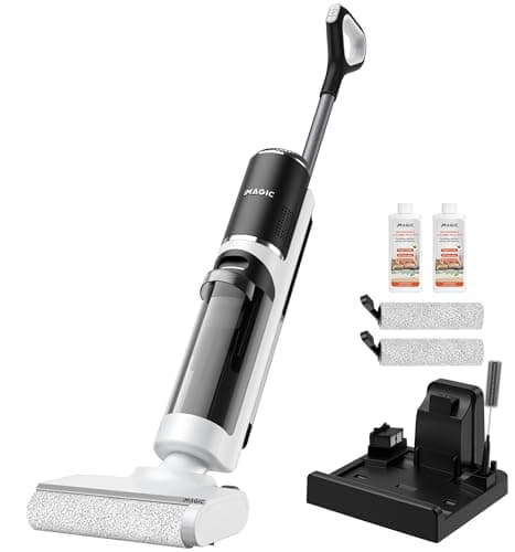 IMAGIC M3 Wet Dry Vacuum Cleaner, Cordless Vacuum Mop All in One for Hard Floors, Lightweight Floor Cleaner for Sticky Messes with Edge Cleaning, Self-Cleaning and Hot Air Drying, White