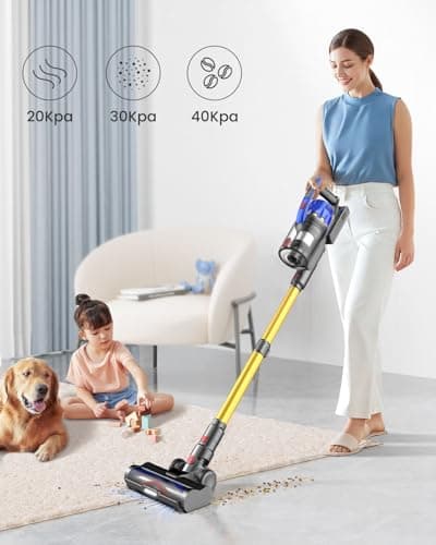 Cordless Vacuum Cleaner, 45KPA 550W 65Mins Cordless Vacuum with Dual Handle, Stick Vacuum with Aroma Tablet, Anti-Tangle Brush, Rechargeable Wireless Vacumm for Carpets/Hard Floors/Pet Hair