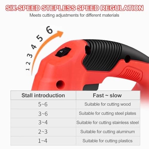 Corded Jigsaw, 800W Brushless Jig Saw Tool Electric Power Cutter with 6 Variable Speed, 0°-45° Bevel Cuts, 3 Position Orbital Action for Straight Curve Circle Cutting