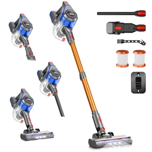 Cordless Vacuum Cleaner for Home - Powerful, 45Kpa Stick Vacuums Lightweight with Detachable Battery Display, Max 45Mins Runtime, 8 in 1 Handheld Vacuum for Hardfloor & Carpets Pet Hair