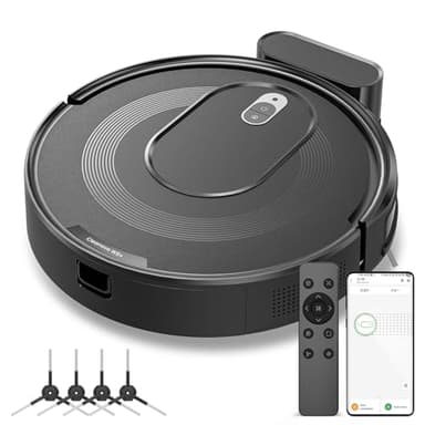 W6+ Robot Vacuum Cleaner,2800Pa Suction,720ml Large Capacity,120 Mins Runtime,Self-Charging Slim Robotic Vacuums,APP/Voice/Remote Control,No Entanglement Suction Port Ideal for Pet (Black)