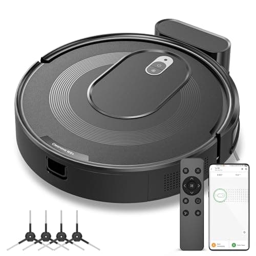 W6+ Robot Vacuum Cleaner,2800Pa Suction,720ml Large Capacity,120 Mins Runtime,Self-Charging Slim Robotic Vacuums,APP/Voice/Remote Control,No Entanglement Suction Port Ideal for Pet (Black)