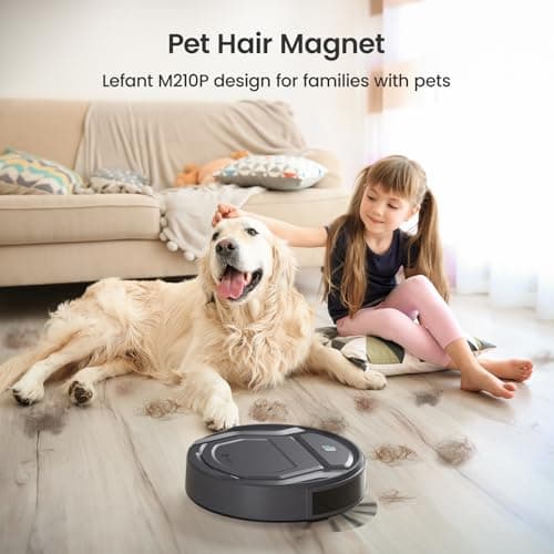 Lefant M210 Pro Robot Vacuum, Slim & Quiet, 3 Adjustable Suction Levels, 120 Min Runtime, Freemove 3.0, WiFi/App/Alexa, 6 Modes for Pet Hair, Hard Floors & Low Carpets, Self-Charging, Gray
