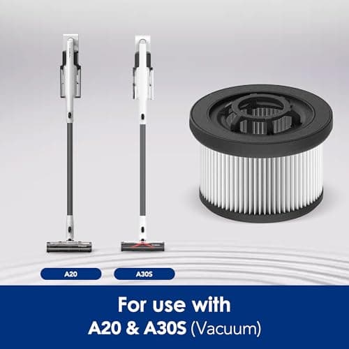 Tineco A30S Cordless Stick Vacuum Cleaner, 160W Suction & Replacement HEPA Filter & Cover Assembly for A30S