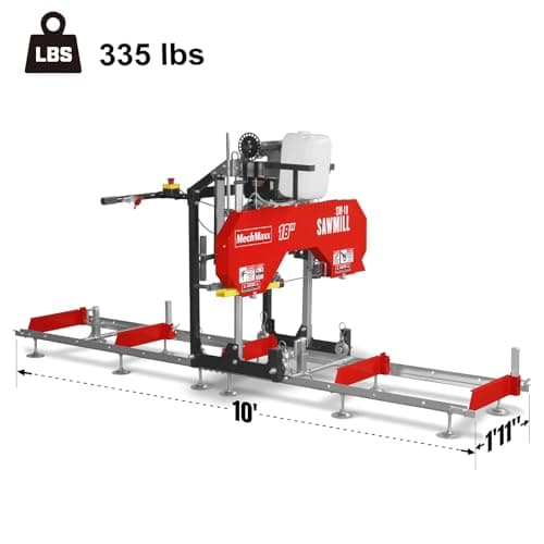 212cc 7HP Gasoline Engine,18'' Log Diameter,8'1'' Cutting Length,15" Board Width And 7'' Board Thickness,10' Track Length,Portable Wood Sawmill Chain Saw,Model SM-18