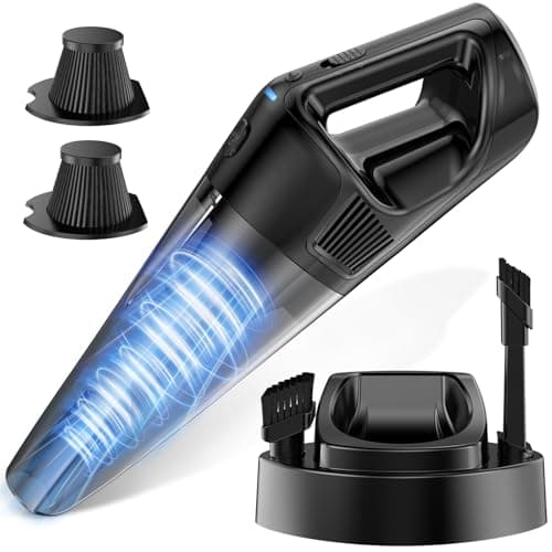 Handheld Vacuum Cordless Rechargeable with Charging Dock - 16000Pa Ultra-Strong Suction, Portable & Lightweight, Fast Charging, LED Light, 0.8L Super-large Dust Cup, Long Battery Life for Home