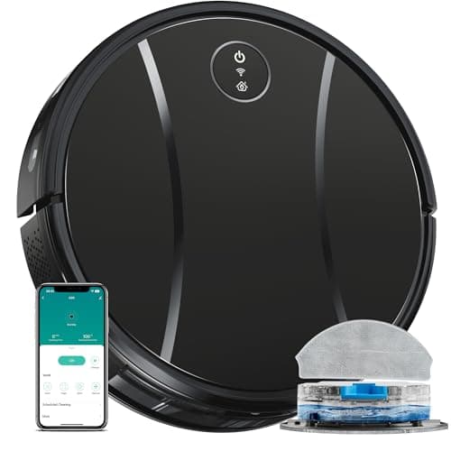 Robot Vacuum and Mop Combo,4200Pa Powerful Robotic Vacuum Cleaner with Self-Charging, Home Automatic Robot Aspiradora for Hard Floor, Low Carpet, Pet Hair, App&Voice&Remote Smart Control