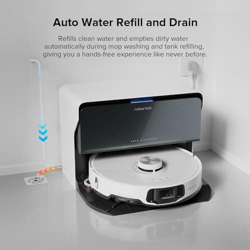 roborock S8 MaxV Ultra with Refill & Drainage System Robot Vacuum and Mop, FlexiArm Design, Auto Mop Washing&Drying, 10000Pa Suction, Obstacle Avoidance, 20mm Auto Mop Lifting, Smart Dirt Detection