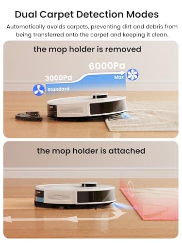 Lefant LiDAR Robot Vacuum and Mop,45-Day Self-Emptying,6000Pa Powerful Suction,Customized Cleaning,Home Mapping,140 Min Runtime,Roller Brush for Carpet,2.4G/5G WiFi/Alexa/APP/iWatch,M2 Plus