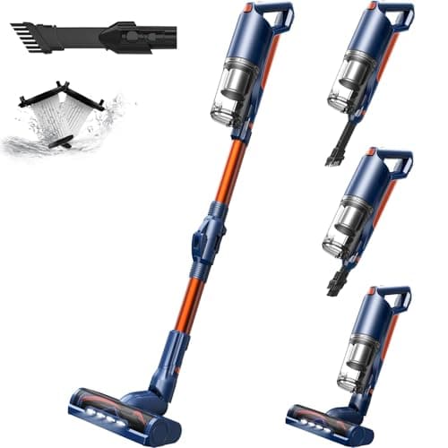 whall Cordless Vacuum Cleaner, Upgraded Strong Suction Brushless Motor Cordless Stick Vacuum Cleaner, Lightweight Handheld Vacuum for Home Pet Hair Carpet Hard Floor, up to 55mins Runtime,Blue