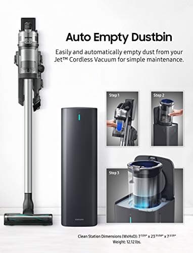 SAMSUNG 90 + Clean Station Bundle Jet Cordless Stick Vacuum, Grey