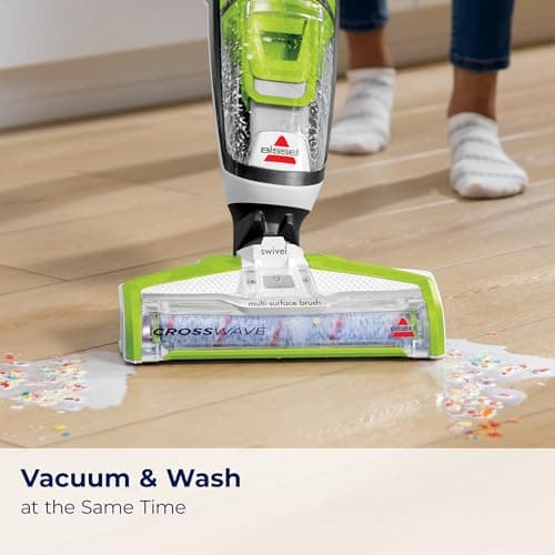 Bissell Crosswave Turbo Vacuum Mop All in One Wet and Dry Vac Combo Hard Floor & Area Rug Cleaner, 3888A
