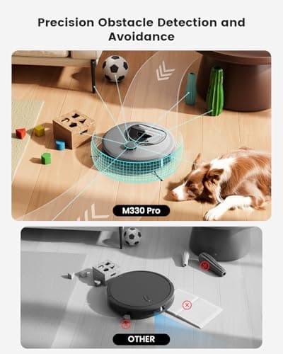 Lefant LiDAR Robot Vacuum and Mop, Upgraded 190° PSD Obstacle Avoidance, 5000Pa Strong Suction, Multi-Floor Mapping, 150 Mins Runtime, WiFi/Alexa/APP/Watch, Pet Hair & Carpets, M330 Pro Grey