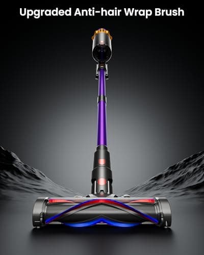 Cordless Vacuum Cleaner, 550W 45KPA 70 Mins Vacuum Cleaners for Home, Self-Standing Cordless Vacuum with Charging Dock Station, LED Display, Upgraded Anti-Tangle Stick Vacuum for Pet Hair/Carpet/Floor