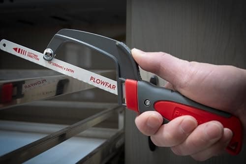 Aluminum Frame Mini Hacksaw with 10" Flexible Bi-Metal HSS Blade for Metal and Wood