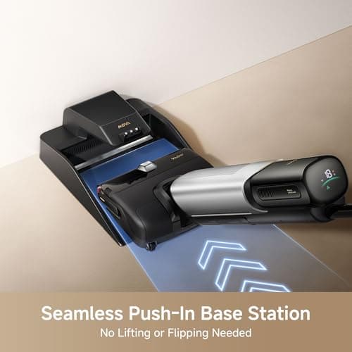 Mova X4 Pro Wet Dry Vaccum Cleaner, 20000Pa Cordless Vacuum Mop with Zero Tangle, Hot Water Mopping for Sticky Messes,194℉ Hot Air Self Drying, 180° Lie Flat, Push-In Charging Station, LED Display