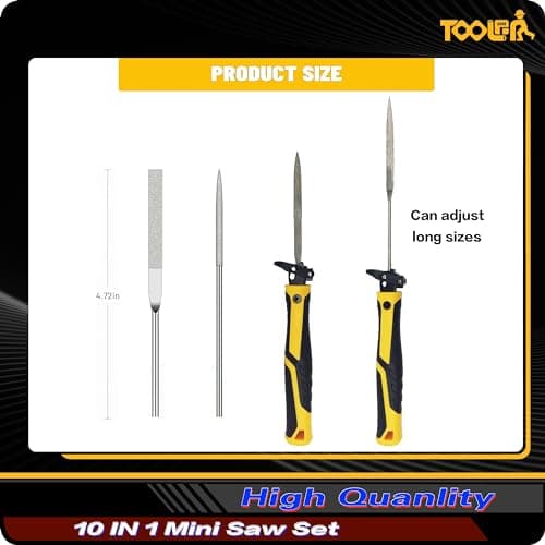 10-In-1 Model Craft Hand Saw & File Set. DIY Mini Razor Saw&File Kit for Handcrafted, Modeling, Plastic, and Other Fine Cutting, Reliable Blade Quick Change Mechanism