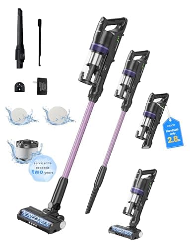 CANDY™ Cordless Vacuum Cleaner,3-in-1 Ultra-Light 4.8lb Vacuum, Anti-Hair Wrap,12-45Min Runtime,Powerful Suction,180° Flat,150° Left Right Swivel,HEPA Filtration for Carpets, Hard Floors & Pet Hair