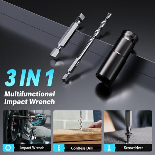 GEVEELIFE 650N.m/480Ft-lbs Brushless Impact Wrench,1/2" Cordless Impact Gun w/ 2x4.0Ah Battery & 6 Sockets, 3300RPM Power Electric Impact Driver for Car/DIY Furniture/Lawn Mower, Blue Toolbox