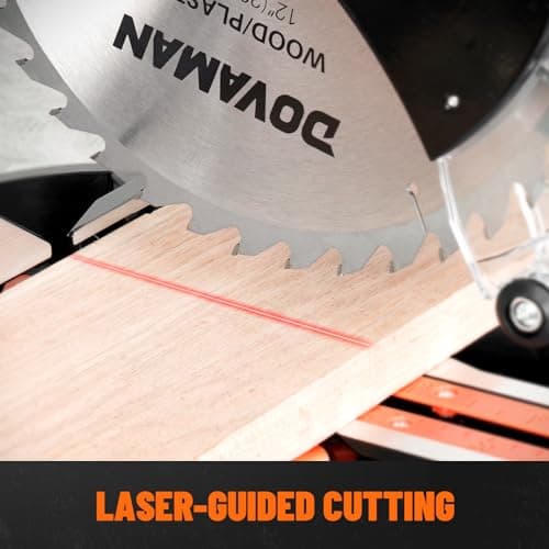 12-Inch Dual-Bevel Miter Saw, Compound Sliding Miter Saw, Ambidextrous Operation, 3800RPM, 4.2 x 13in Cutting Capacity, Laser Guide, 0-45° Bevel & Miter Cut, 9 Positive Stops, 15-Amp Corded