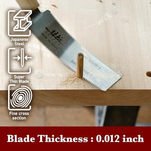 SUIZAN Flush Cut Saw 5" - Professional Japanese Pullsaw Ryoba Double Edge Handsaw Woodworking Tools