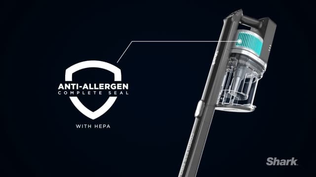 Shark WZ531H Cordless Pro Stick Vacuum with Powerfins Brushroll, HEPA Filtration, Self-Cleaning Brushroll, LED Headlights, 40-Min Runtime, Crevice Tool & Dusting Brush Included, Grey/Blue (Renewed)