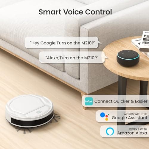 Lefant M210 Pro Robot Vacuum Cleaner, 2200Pa Powerful Suction, 120 Mins Runtime, Automatic Self-Charging, Wi-Fi/App/Alexa Control, Perfect for Pet Hair, Hard Floors, and Low-Pile Carpets