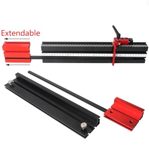 Miter Saw Fence for Woodworking Accessories, 75 T-Track Table Fence System with Laser Measure - Fits Portable Table Saws, Band Saws and Cabinet Saws (Fence Only)