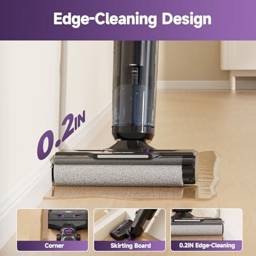 W15 Wet Dry Vacuum Cleaner, 3-in-1 Cordless Vacuum Mop with Self-Washing, 35min Runtime, Self Propelled, 0.2in Edge Cleaning, 910ML Large Clean Water Tank, Powerful Suction For Hard Floor Pet Hair