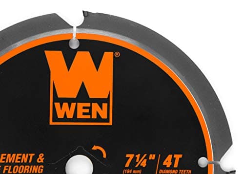WEN BL0704 7-1/4-Inch 4-Tooth Diamond-Tipped (PCD) Professional Circular Saw Blade for Fiber Cement and Laminate Flooring