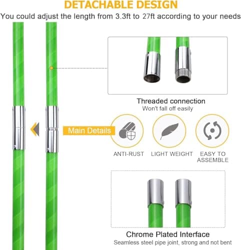 27 Feet Tree Pole Pruner Manual Branches Trimmer Tree Branch Garden Tools Loppers Hand Pole Saws Extendable Height