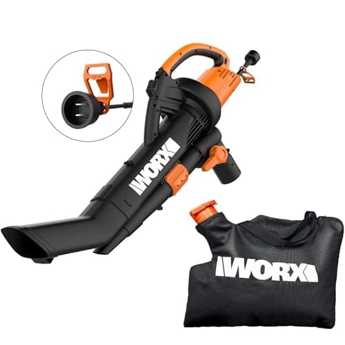 WORX WG509 12 Amp Trivac, 3 in 1 Electric Leaf Blower, Leaf Vacuum & Leaf Mulcher for Lawn Care