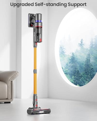 Cordless Vacuum Cleaner, 45Kpa 550W 65Mins Self-Standing Vacuum Cleaners for Home, Stick Vacuum with Touch Screen, Anti-tangle Brush, Rechargeable Vacuum Cordless for Pet Hair, Carpet, Hardwood Floor