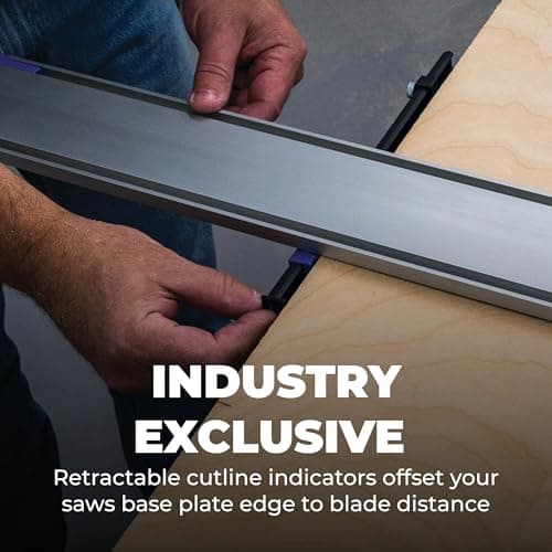Kreg KMA4700-E Straight Edge Guide XL - 8 Ft - For Circular Saw - For Cross Cut & Rip Cut - Aluminum Guide Rails - Carpentry Tools & Accessories
