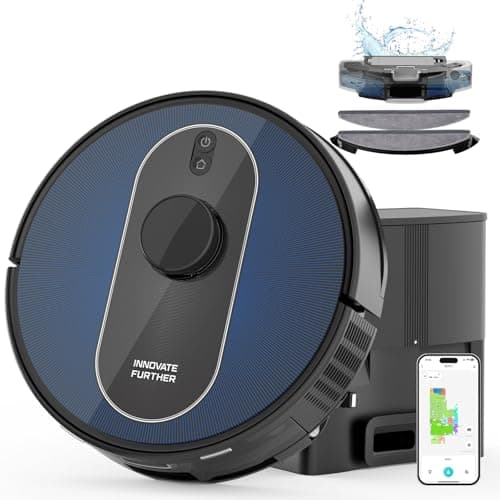Robot Vacuum Self Emptying, Robot Vaccum and Mop Combo with 3L Dust Station, 60 Days Hands Free, 5000Pa Suction, LiDAR Navigation, Mapping for Multi Floors, No Go Zone, Carpet Boost, APP&Alexa Control