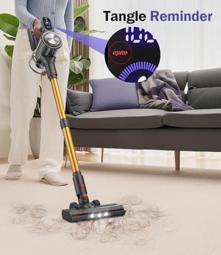 Cordless Vacuum Cleaner, 40Kpa Vacuum Cleaners for Home with LED Screen, 40Mins Stick Vacuum Cordless Rechargeable Dock, Handheld Vacuum Cleaner for Pet Hair, Carpet, Hardwood Floor, A40