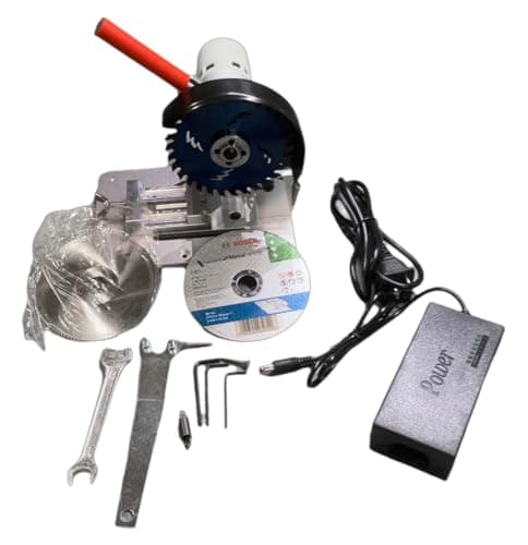 Mini Miter Saw, 775 Motor Cut Off Mini Chop Saw, 4 inch Circular Saw with Angle Adjustable Vise & 3 Blades for Craftsman DIY Crafts Hobby PVC Wood Cutting, Adjustable Speed
