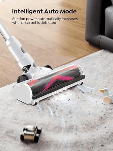 Cordless Vacuum Cleaner, 600W 55Kpa 70Mins Stick Vacuum Cleaners for Home, AUTO Dust Detection/LED Touch Display, Rechargeable Wall Mount, Wireless Handheld Vacuum for Pet Hair/Carpet/Hard Floor