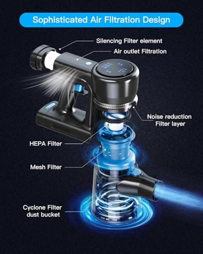 Cordless Vacuum Cleaner, 28KPA Suction Stick Vacuum with LED Headlight, 3 Modes 6-in-1 Lightweight Cordless Vacuum with 40Mins Detachable Battery Vacuum Cleaners for Home Hard Floor Carpet (Blue)